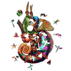 Alternative view of Wooden Jigsaw Puzzle- ADVENTUROUS CHAMELEON
