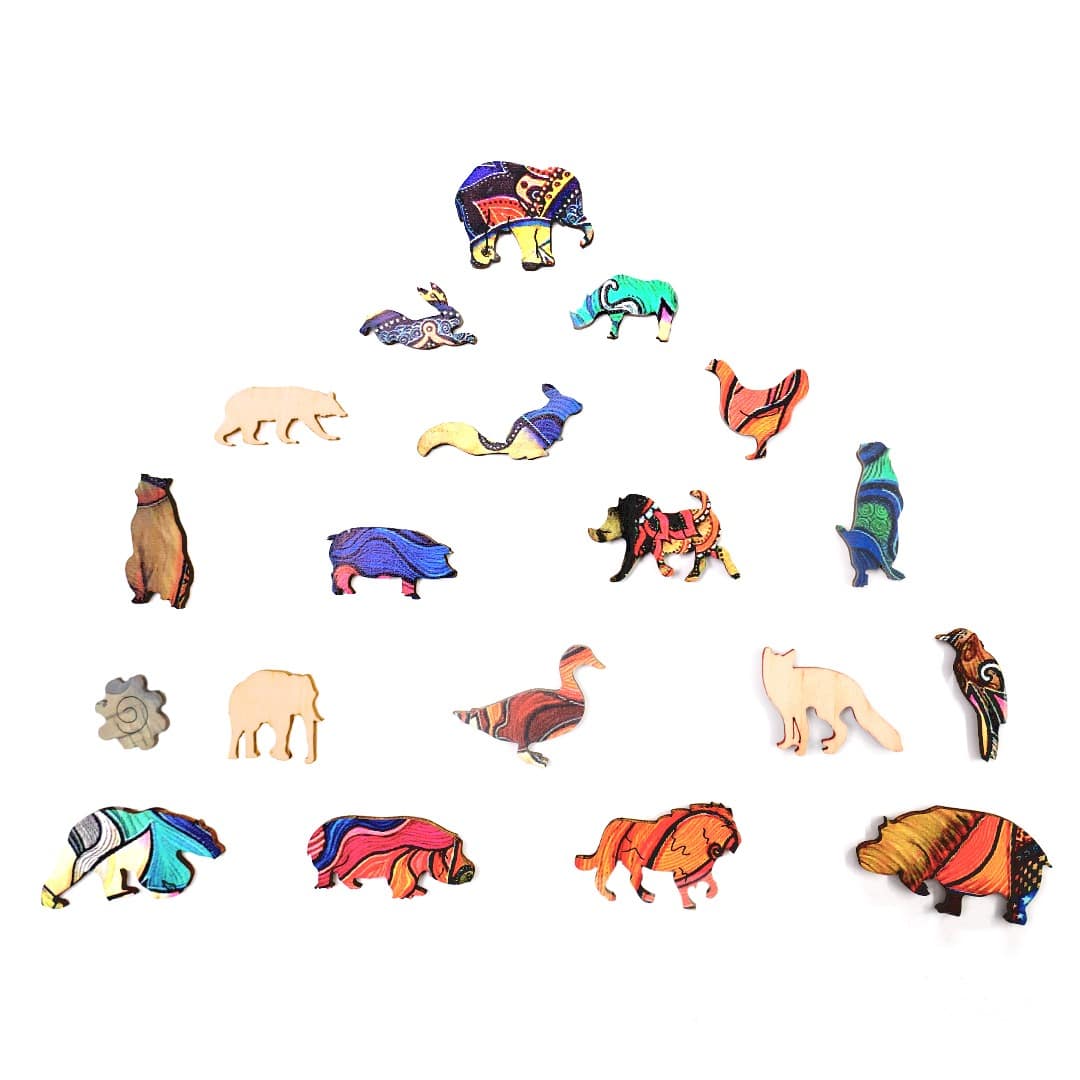 Wooden Jigsaw Puzzle-BOHEMIAN ELEPHANT - Image 4