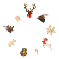 Alternative view of Wooden Jigsaw Puzzle-CHRISTMAS ELK