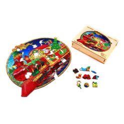Alternative view of Wooden Jigsaw Puzzle-CHRISTMAS TRAIN