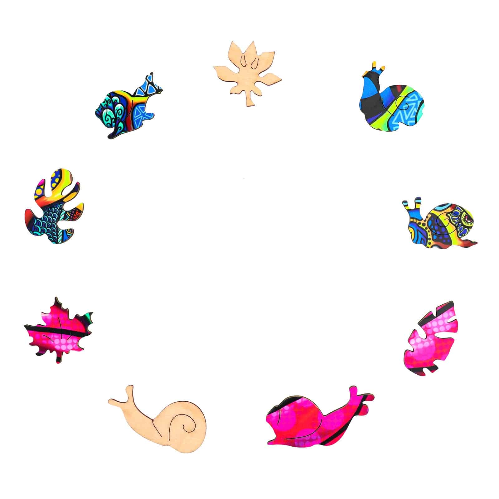 Wooden Jigsaw Puzzle-COLORFUL SNAIL - Image 3