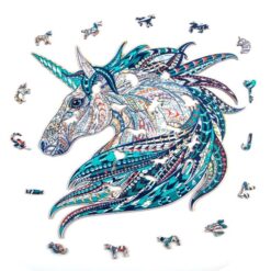 Alternative view of Wooden Jigsaw Puzzle-DREAM UNICORN
