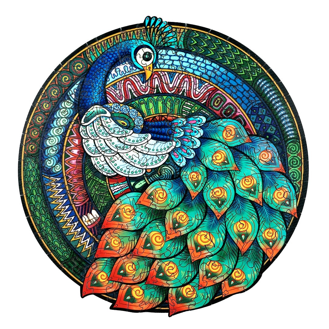 Wooden Jigsaw Puzzle-ELEGANT PEACOCK