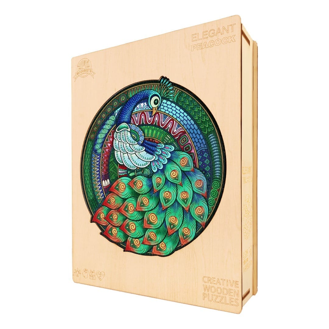 Wooden Jigsaw Puzzle-ELEGANT PEACOCK - Image 7