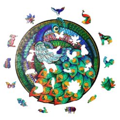 Alternative view of Wooden Jigsaw Puzzle-ELEGANT PEACOCK