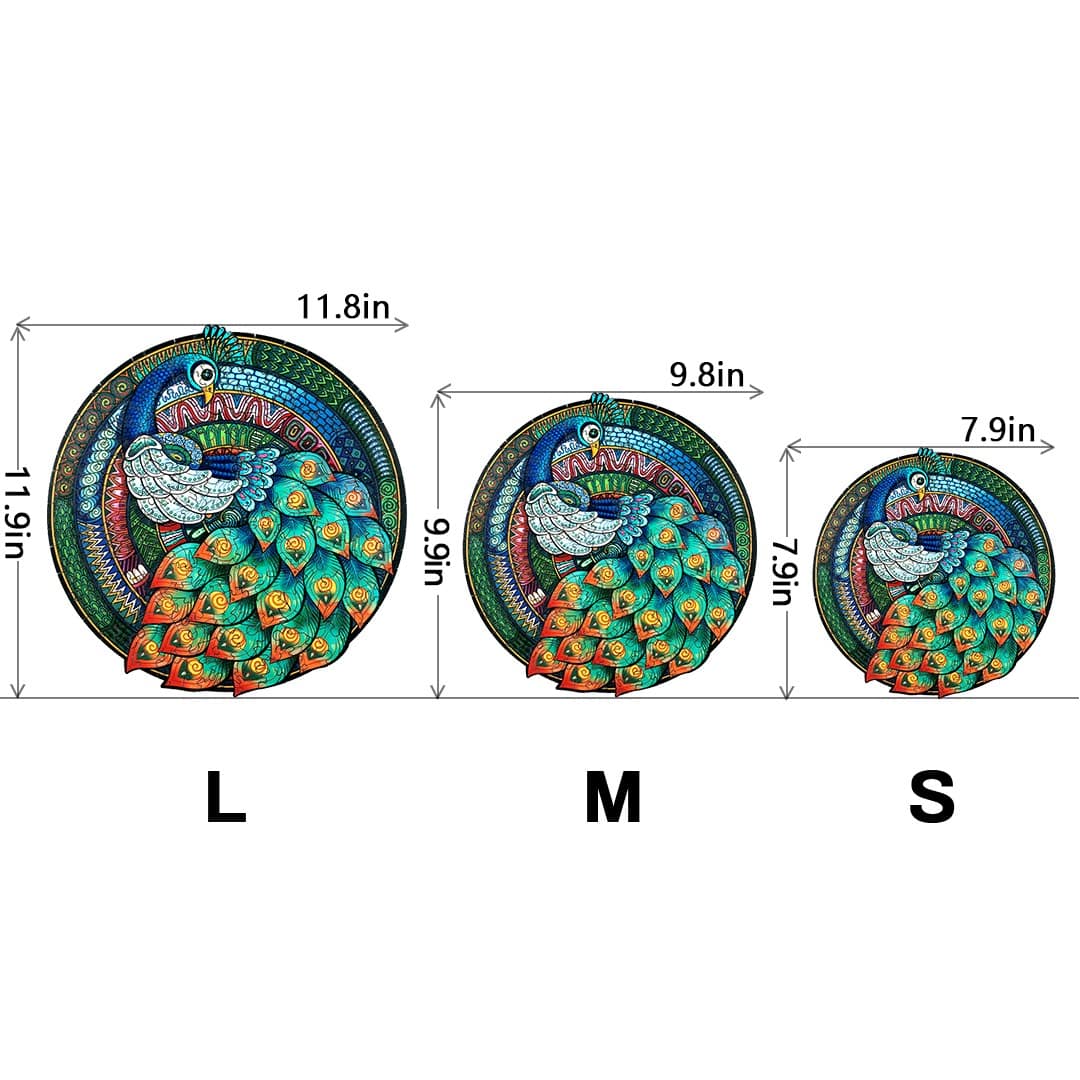 Wooden Jigsaw Puzzle-ELEGANT PEACOCK - Image 3