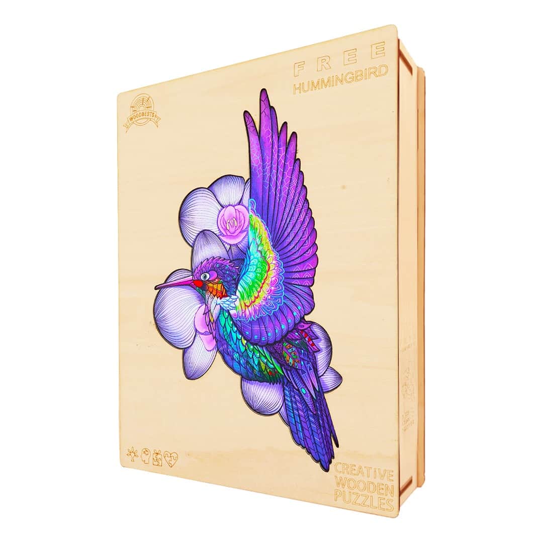 Wooden Jigsaw Puzzle-FREE HUMMINGBIRD - Image 5
