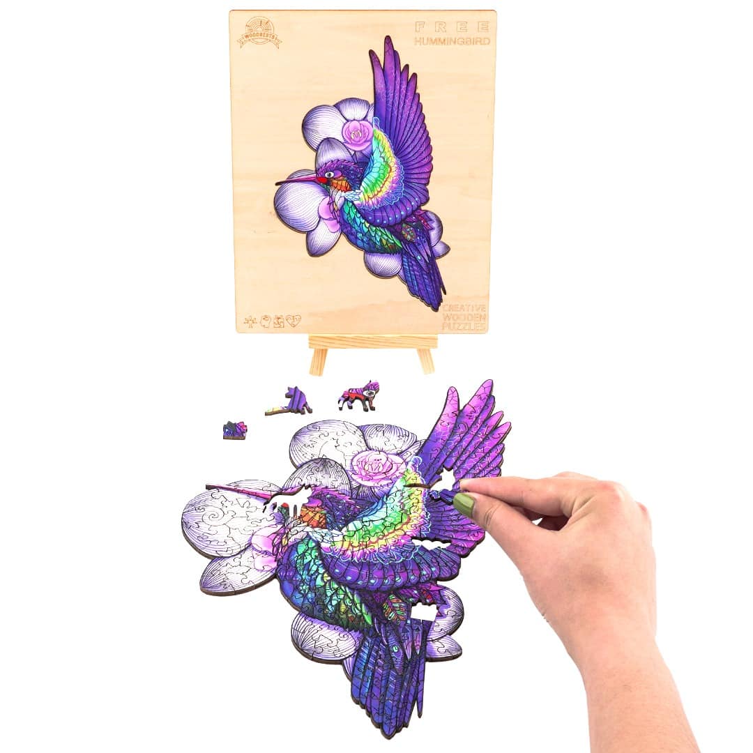 Wooden Jigsaw Puzzle-FREE HUMMINGBIRD - Image 7
