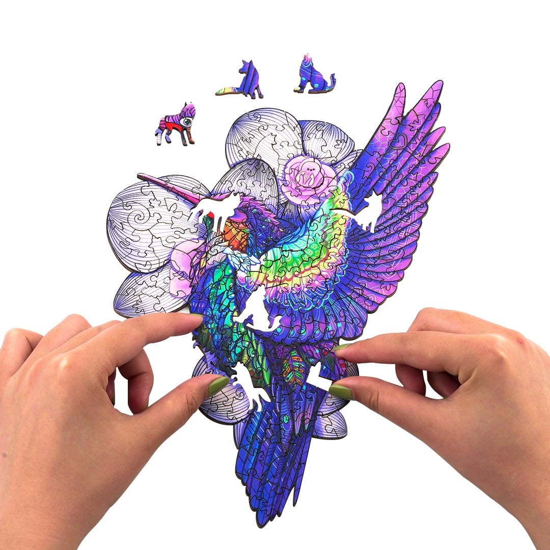 Wooden Jigsaw Puzzle-FREE HUMMINGBIRD - Image 8