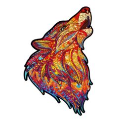 Wooden Jigsaw Puzzle - HOWLING WOLF-RED