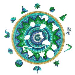 Alternative view of Wooden Jigsaw Puzzle- MANDALA-1
