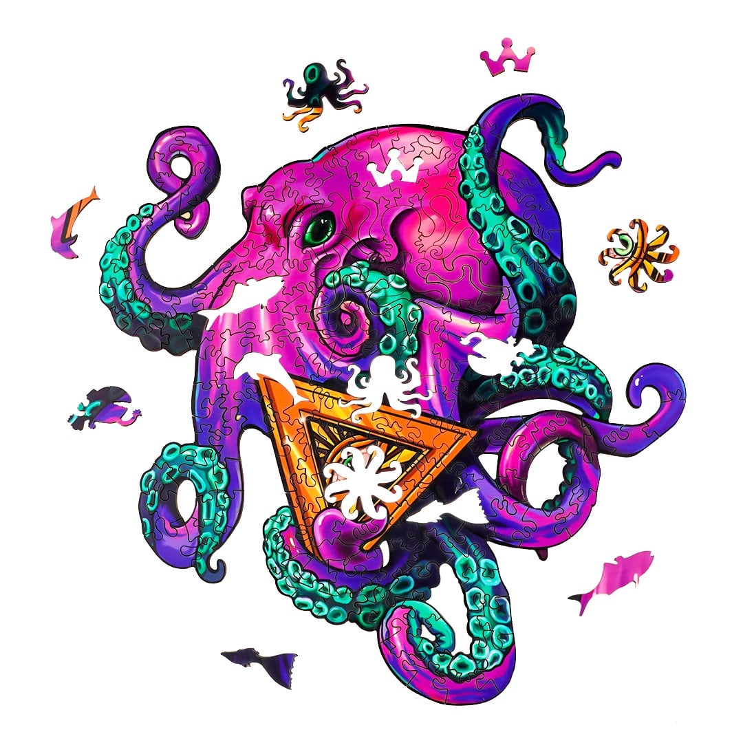 Wooden Jigsaw Puzzle-OCTOPUS XIAOHACHI - Image 2