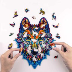 Alternative view of Wooden Jigsaw Puzzle-SNOW WOLF