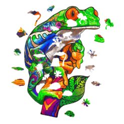 Alternative view of Wooden Jigsaw Puzzle-TREE FROG