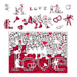 Alternative view of Wooden Jigsaw Puzzle-LOVE CHALLENGE