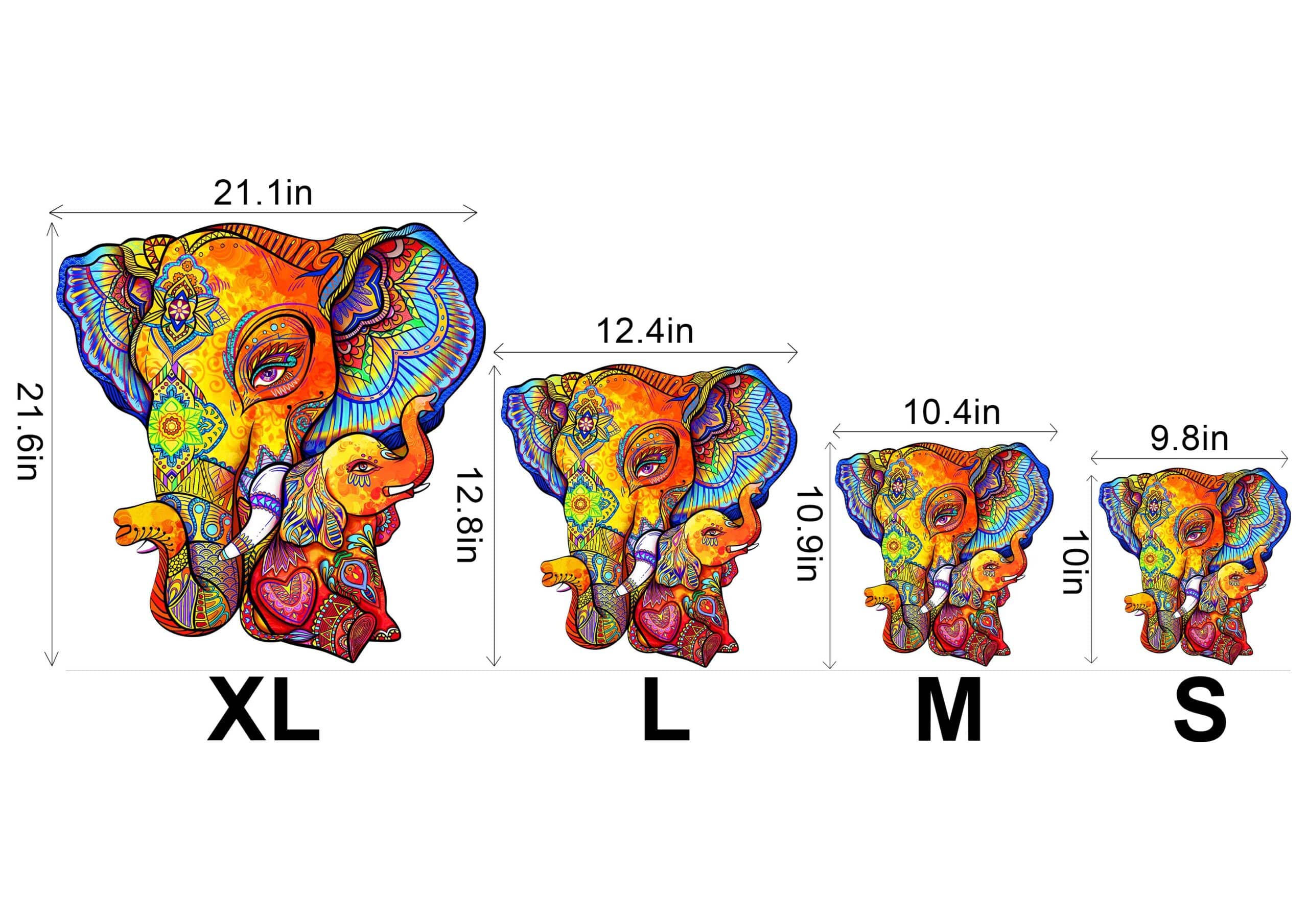 Wooden Jigsaw Puzzle-Elephant Puzzle Maternal Love - Image 3