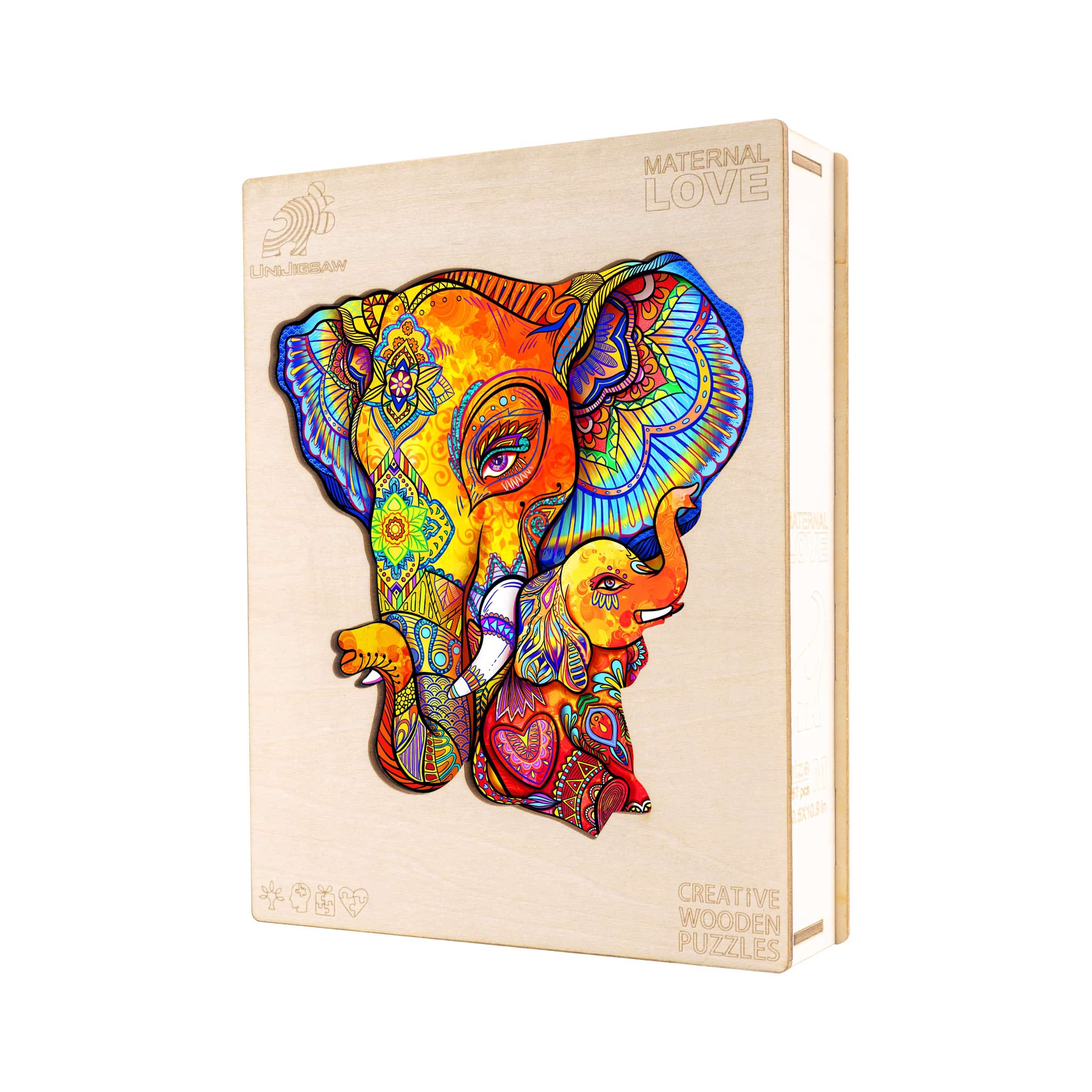 Wooden Jigsaw Puzzle-Elephant Puzzle Maternal Love - Image 6