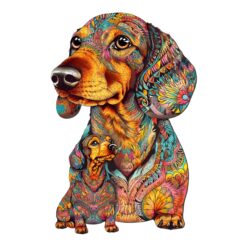 Wooden Jigsaw Puzzle-Parent-Child Dachshund
