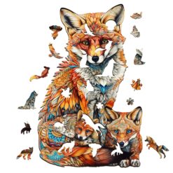 Alternative view of Wooden Jigsaw Puzzle-Parent-Child Fox
