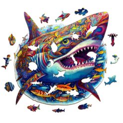 Alternative view of Wooden Jigsaw Puzzle-Fierce Shark