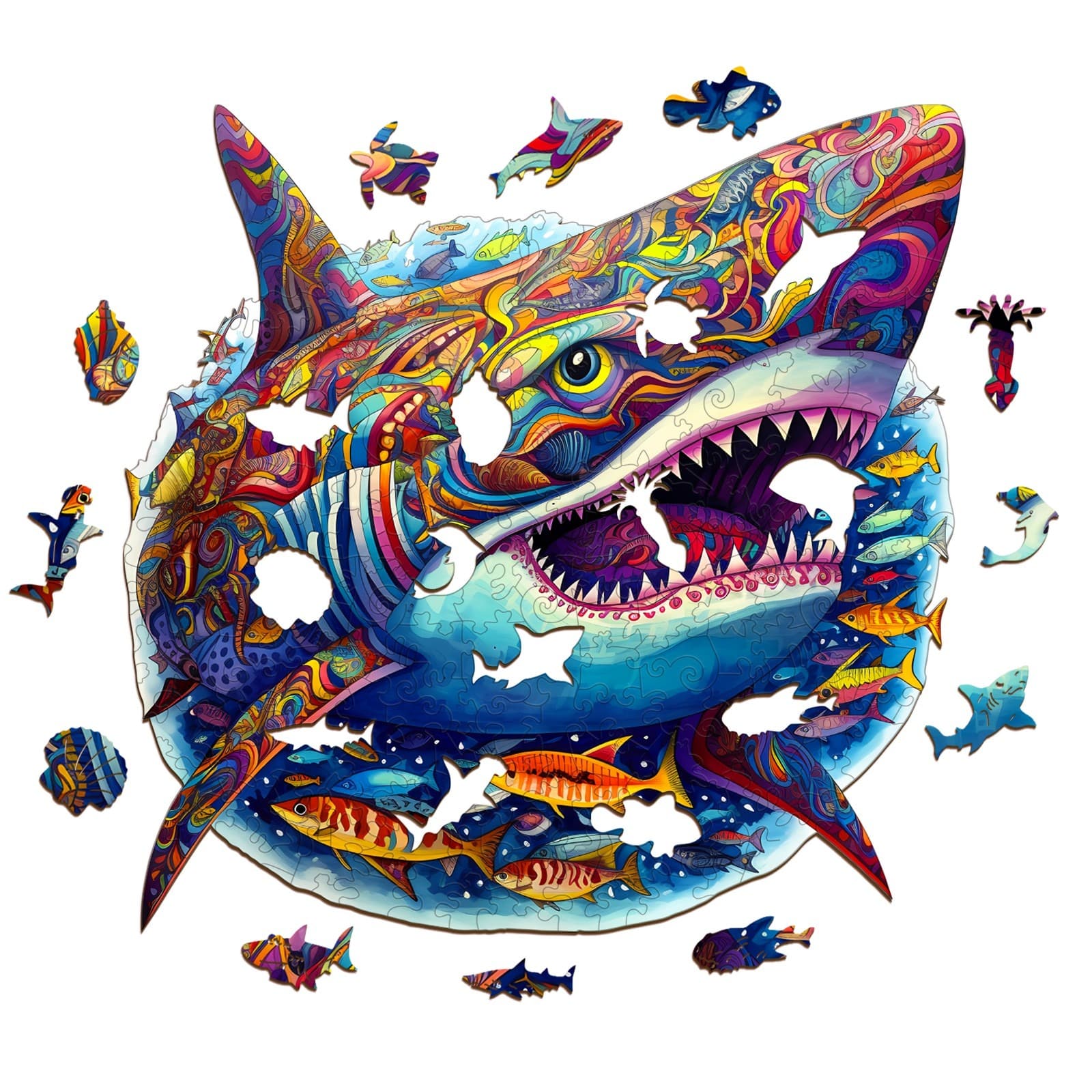 Wooden Jigsaw Puzzle-Fierce Shark - Image 2