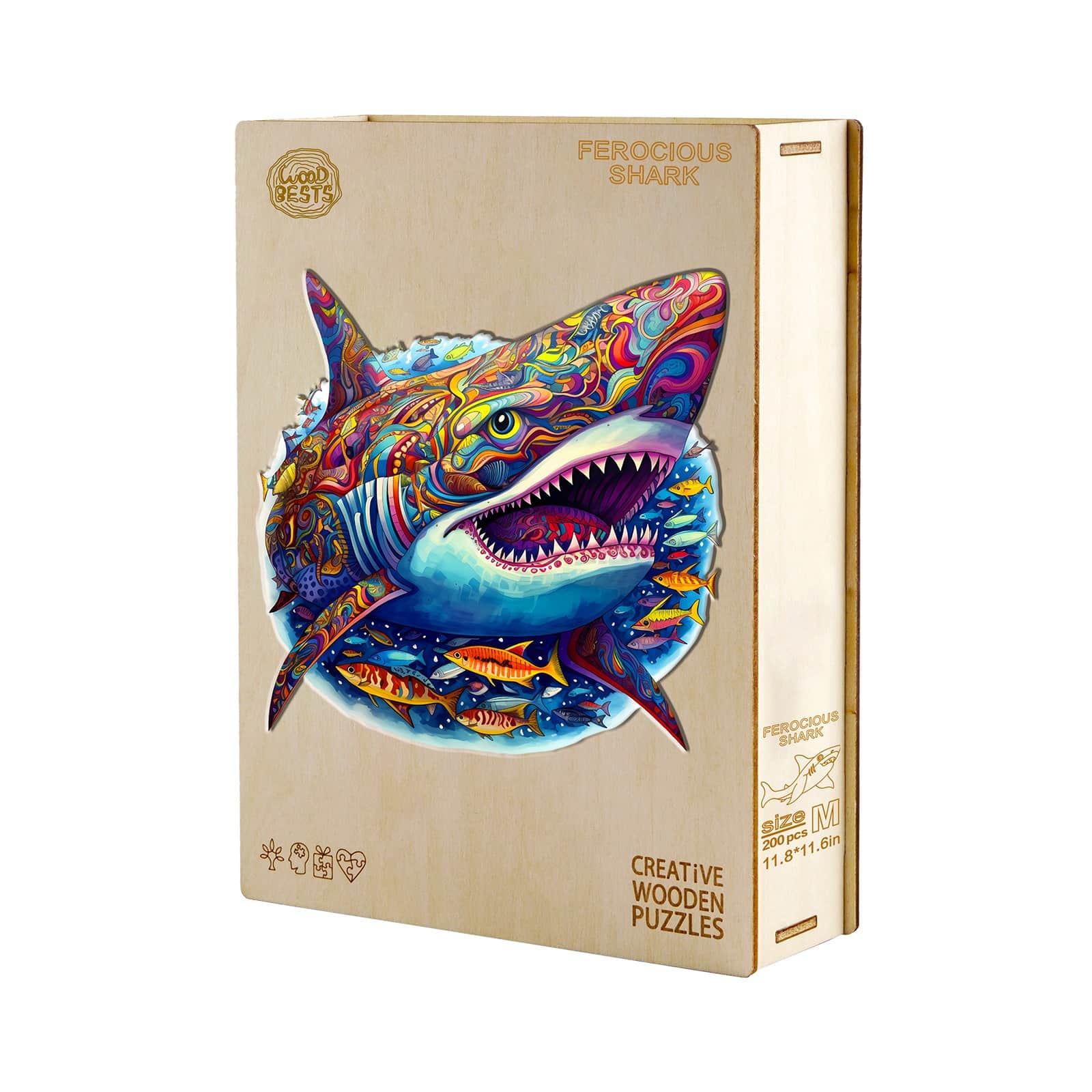 Wooden Jigsaw Puzzle-Fierce Shark - Image 4