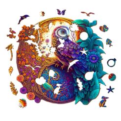 Alternative view of Wooden Jigsaw Puzzle-Yin Yang Owl