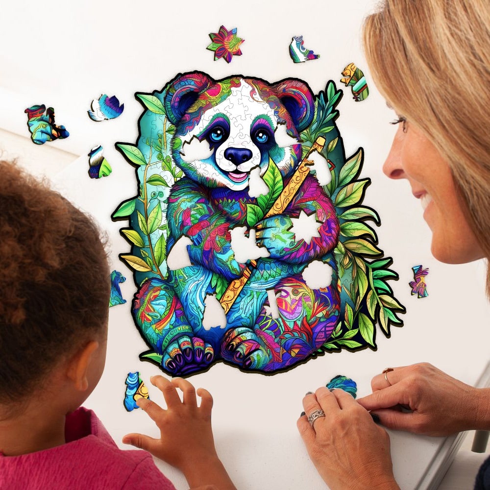 Wooden Jigsaw Puzzle-Panda 2 - Image 7