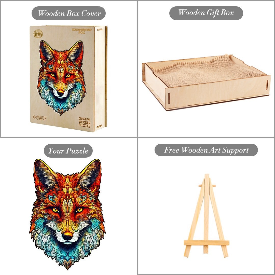 Wooden Jigsaw Puzzle-Uncontrolled Fox - Image 4