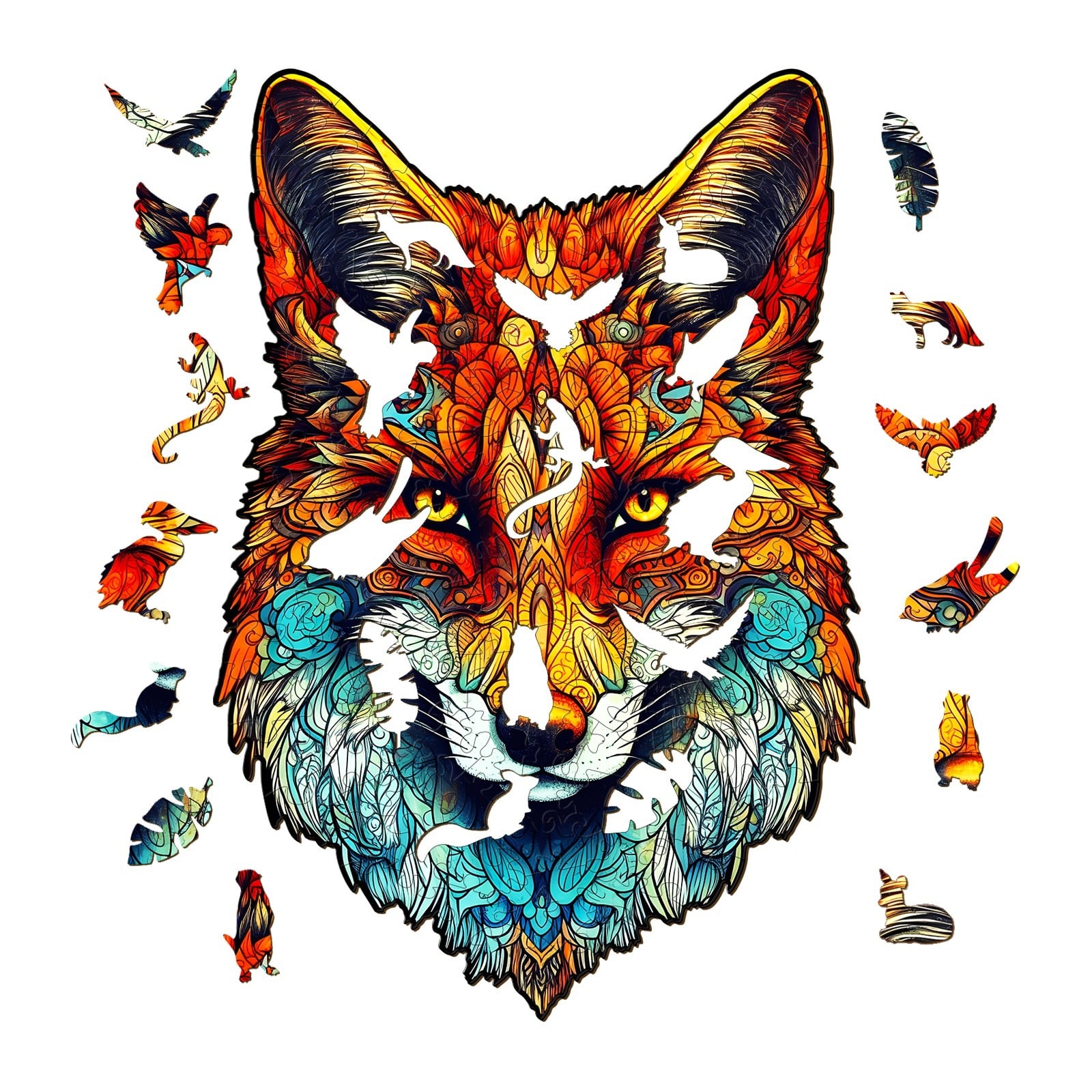 Wooden Jigsaw Puzzle-Uncontrolled Fox - Image 2