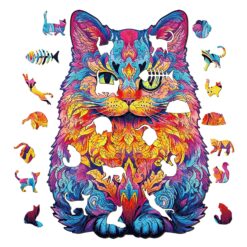 Alternative view of Wooden Jigsaw Puzzle-British shorthair