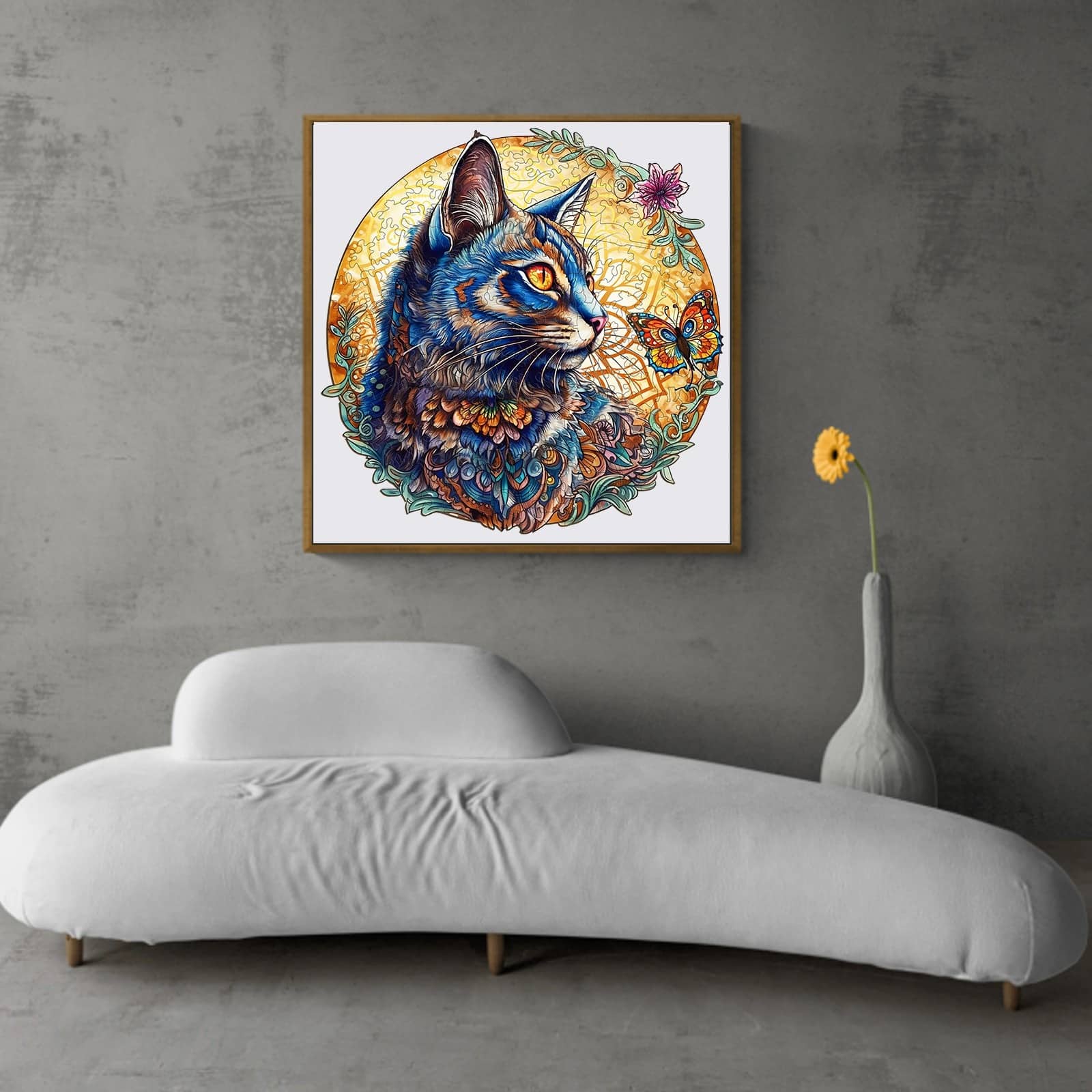 Wooden Jigsaw Puzzle-Cat and Butterfly - Image 8