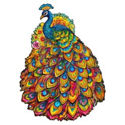 Wooden Jigsaw Puzzle-gorgeous peacock