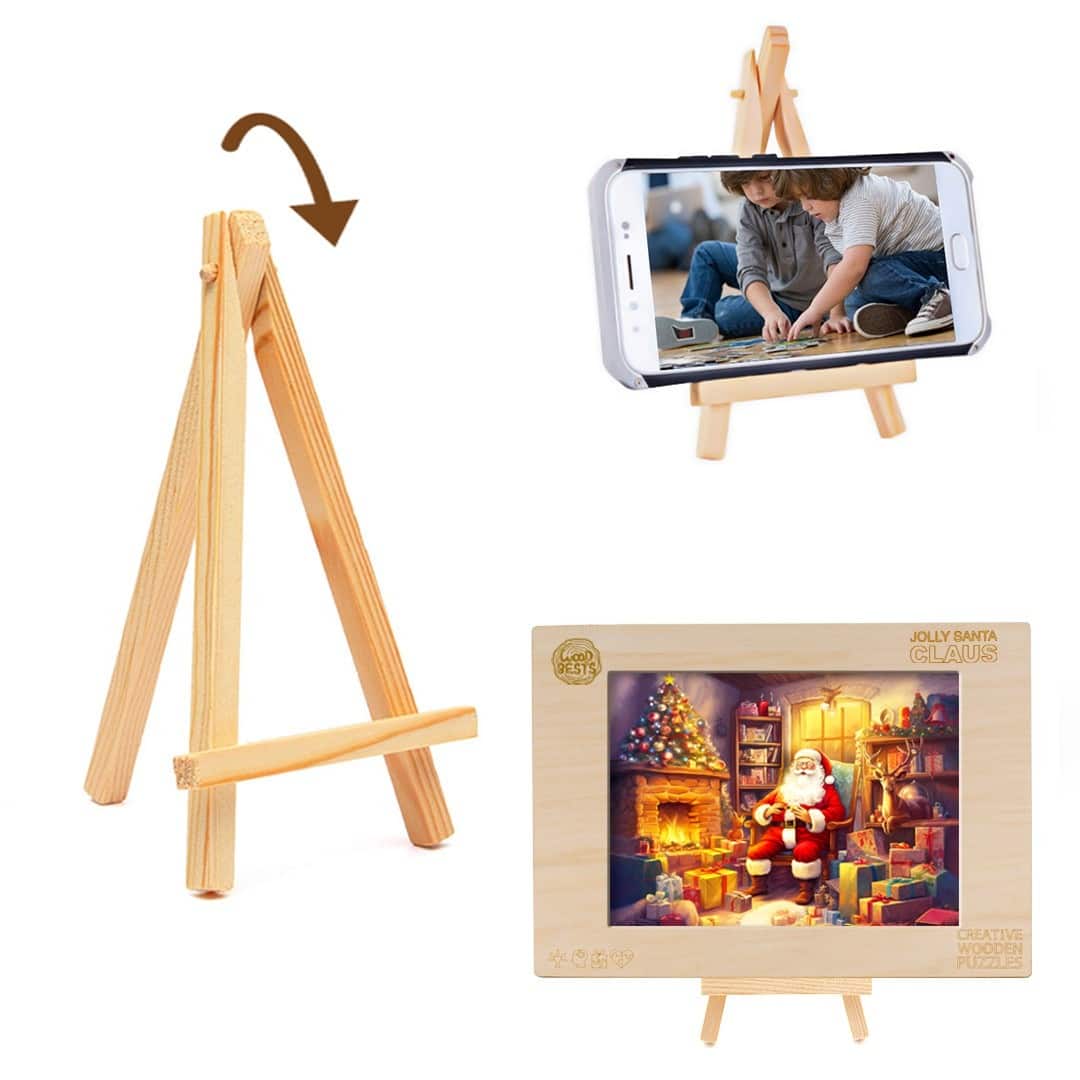 Wooden Jigsaw Puzzle-Jolly Santa Claus - Image 6