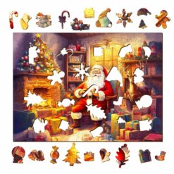 Alternative view of Wooden Jigsaw Puzzle-Jolly Santa Claus
