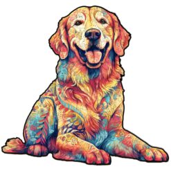 Wooden Jigsaw Puzzle-Loyal Golden Retriever