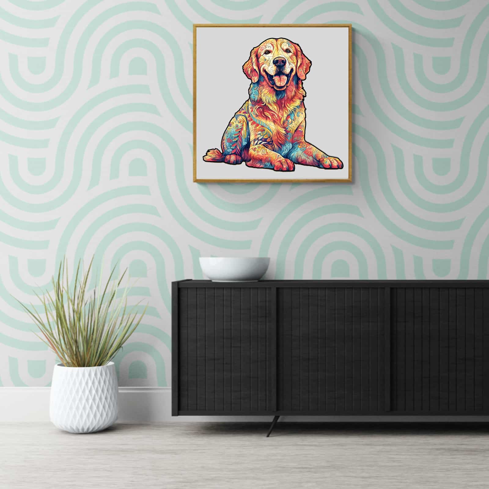 Wooden Jigsaw Puzzle-Loyal Golden Retriever - Image 8
