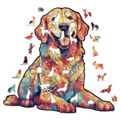Alternative view of Wooden Jigsaw Puzzle-Loyal Golden Retriever