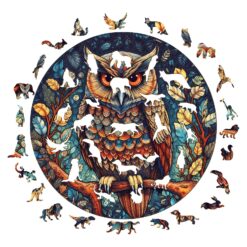Alternative view of Wooden Jigsaw Puzzle-Mystic Owl