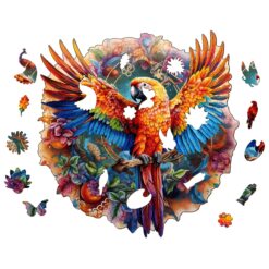 Alternative view of Wooden Jigsaw Puzzle-Naughty Parrot