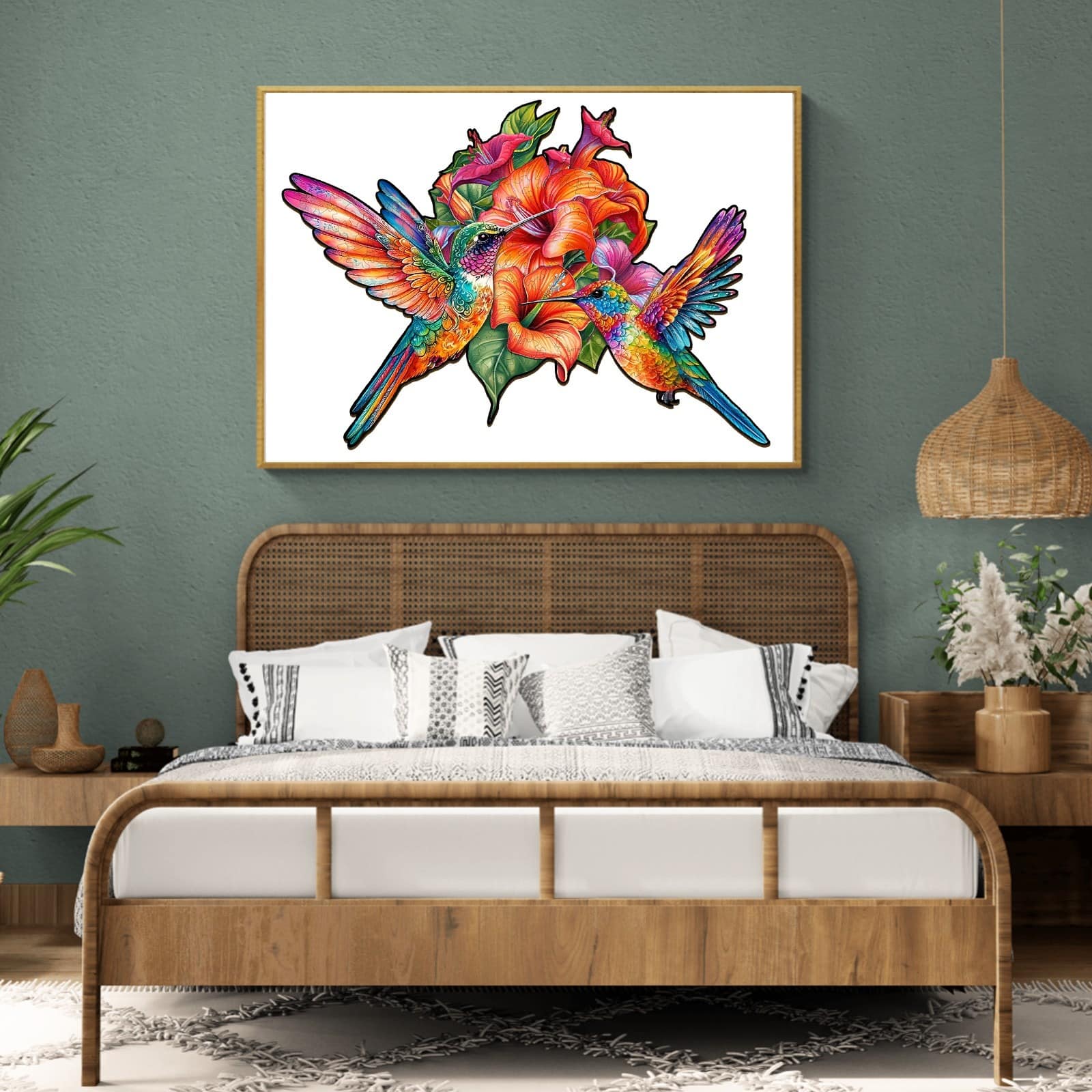 Wooden Jigsaw Puzzle-nectar-feeding hummingbirds - Image 7