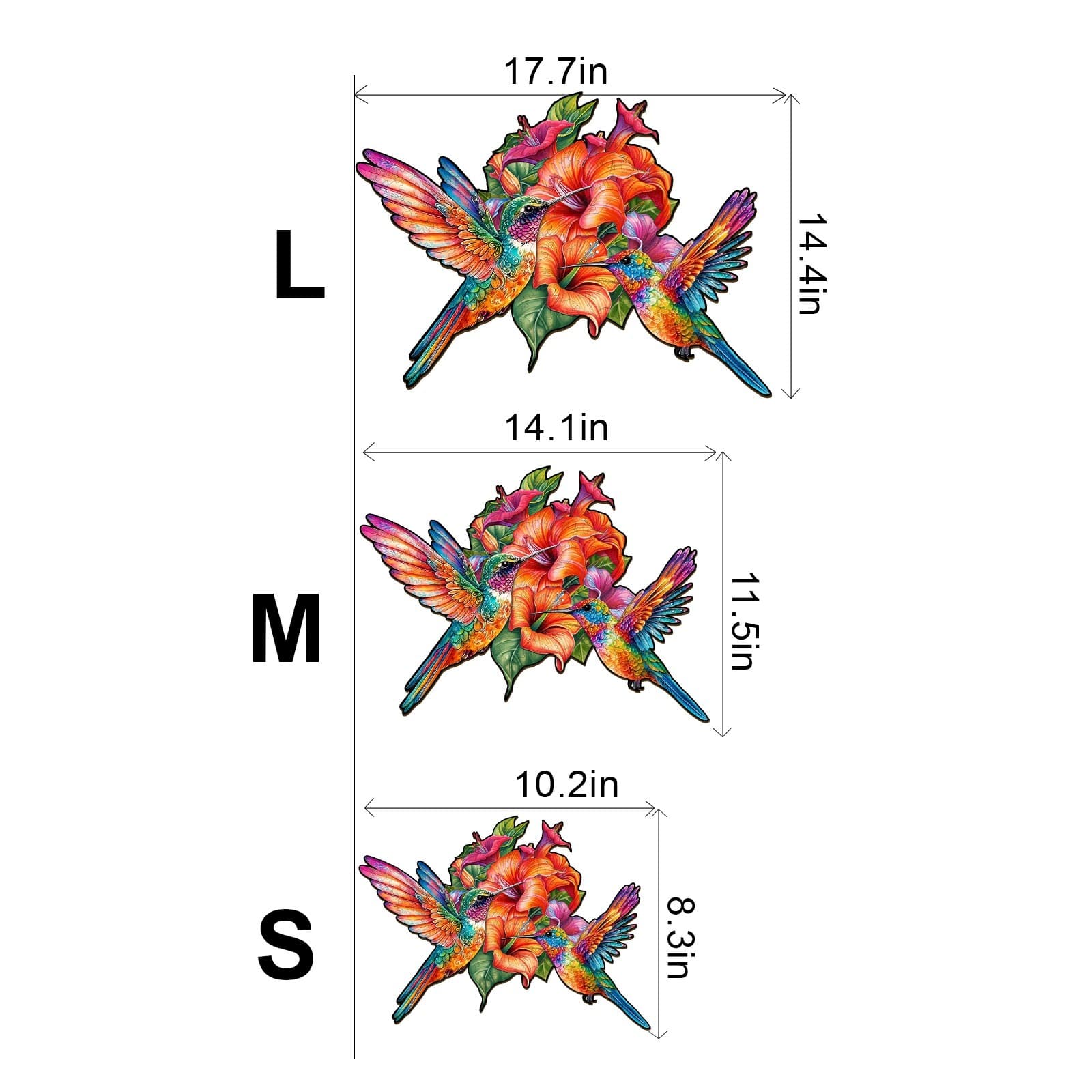 Wooden Jigsaw Puzzle-nectar-feeding hummingbirds - Image 3