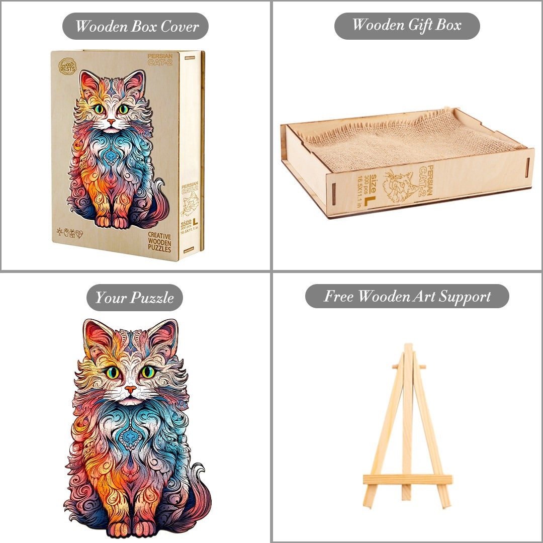 Wooden Jigsaw Puzzle-Persian Cat 2 - Image 4