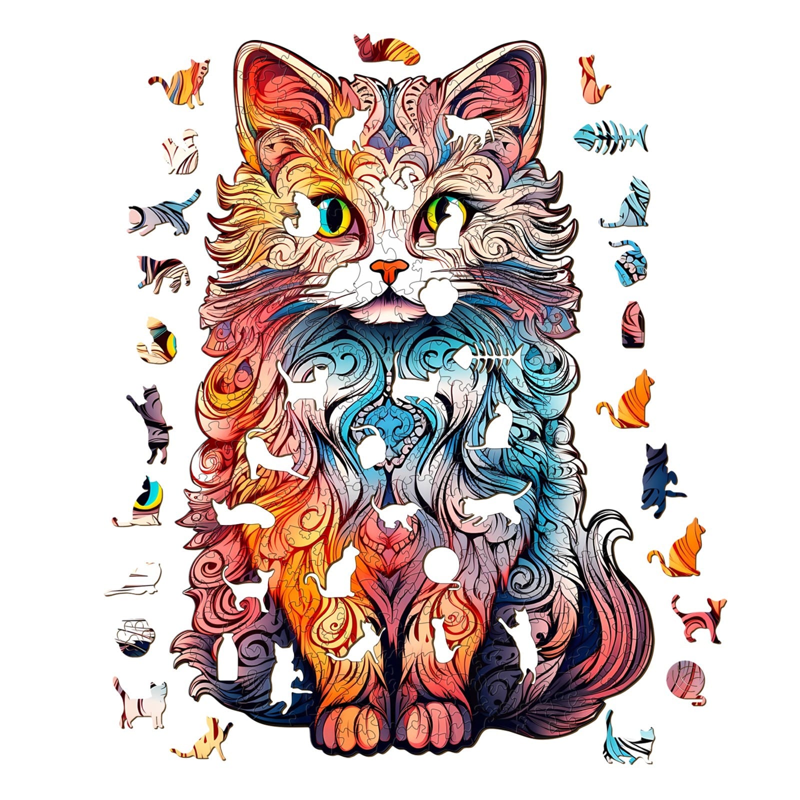 Wooden Jigsaw Puzzle-Persian Cat 2 - Image 2