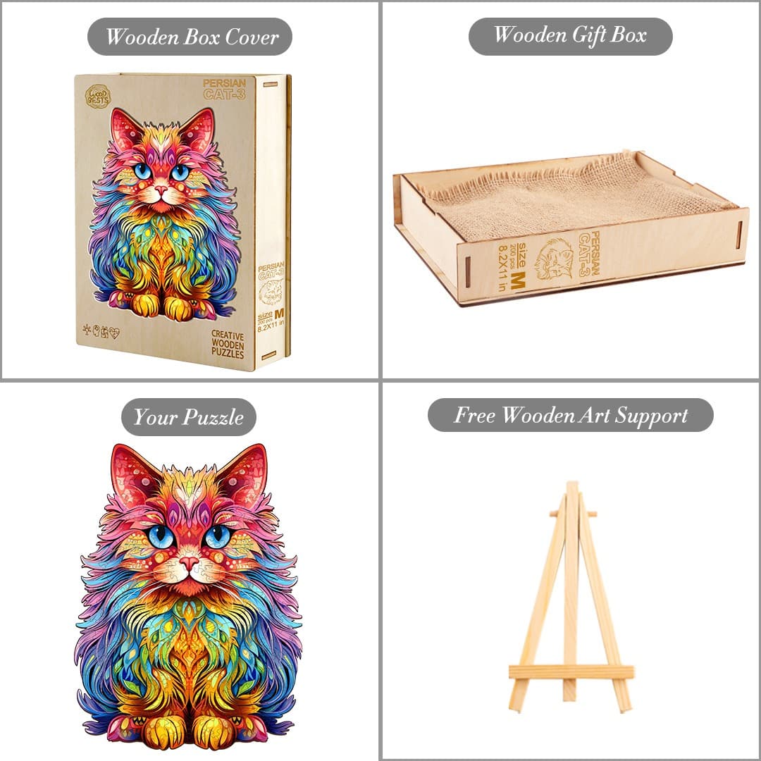 Wooden Jigsaw Puzzle-Persian Cat 3 - Image 4