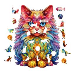 Alternative view of Wooden Jigsaw Puzzle-Persian Cat 3