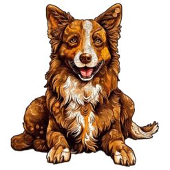 Wooden Jigsaw Puzzle-smart border collie