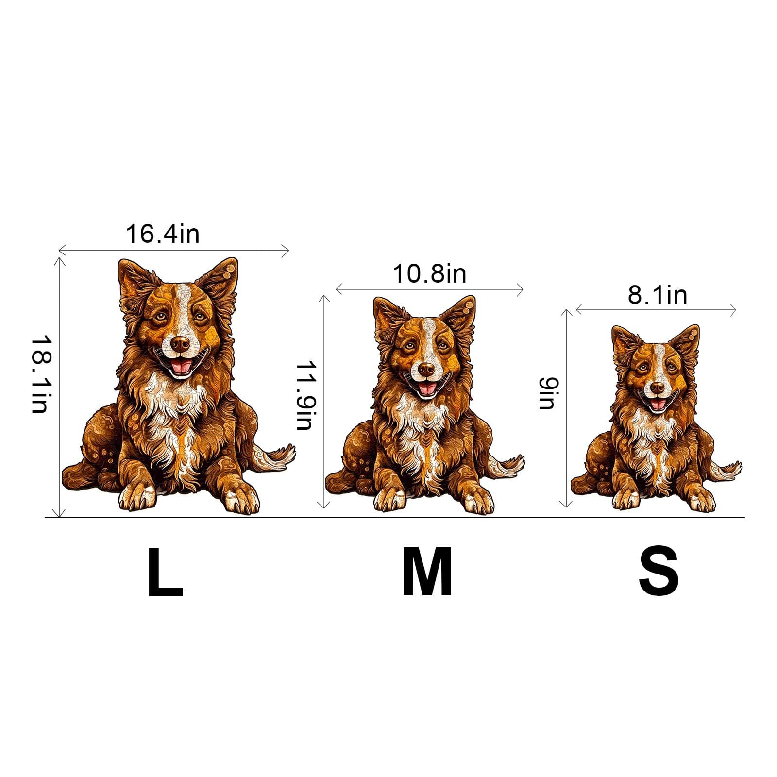 Wooden Jigsaw Puzzle-smart border collie - Image 3