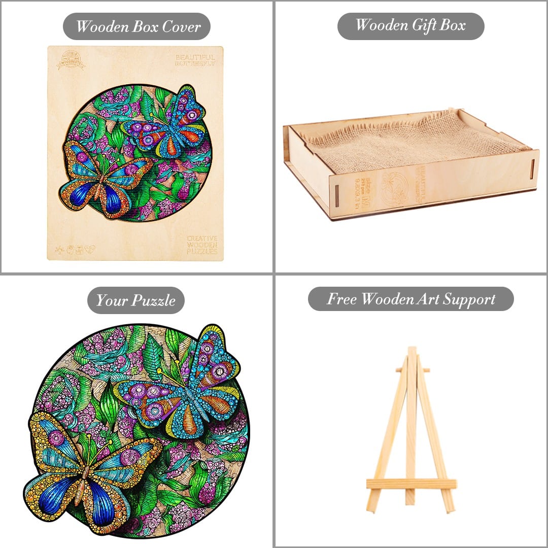 Wooden Jigsaw Puzzle-BEAUTIFUL BUTTERFLY - Image 5