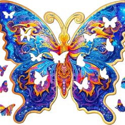 Alternative view of Wooden Jigsaw Puzzle-Beautiful Butterfly